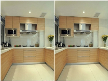 80平素雅新装现代厨房装修图片