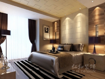 大平层铂翠湾现代豪华设计现代卧室装修图片