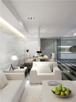 现代简约黑白经典设计案例现代客厅装修图片