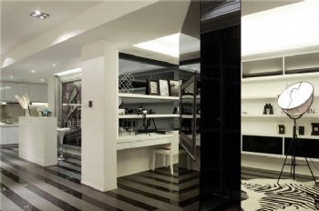 现代简约黑白经典设计案例现代书房装修图片