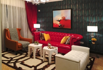 色彩艳丽现代范儿大户型家居现代客厅装修图片