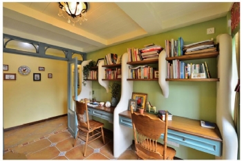 92平米中式浪漫怀旧风案例中式书房装修图片