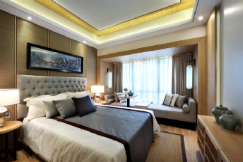 原木风格新中式时尚家欣赏中式卧室装修图片