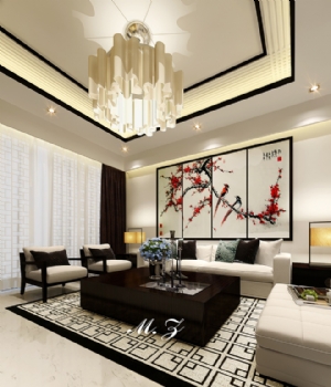 71平米新中式风格美家中式客厅装修图片
