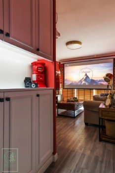 60平米红色主题美剧之家美式客厅装修图片