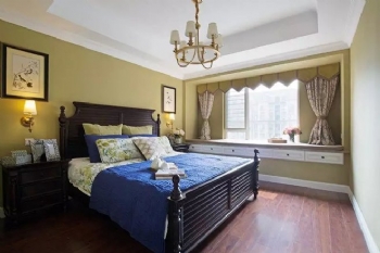 89平老房改造变身清新淡雅美式家美式卧室装修图片