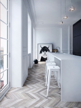 小户型优雅灵动的时髦公寓简约厨房装修图片