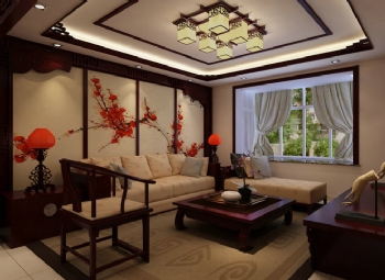 大户型中式古典三居室案例欣赏中式客厅装修图片
