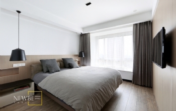160平米现代简约风格台湾公寓设计现代卧室装修图片
