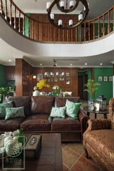 190平方乡村美式风格家案例美式客厅装修图片