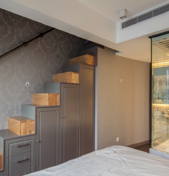 106平米打造二房变六房的神奇之术混搭卧室装修图片