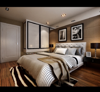 98平米简约现代时尚家案例欣赏现代卧室装修图片