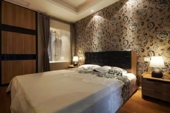 122平现代简约温馨雅居 惹人眼馋的沙发背景墙创意设计现代卧室装修图片