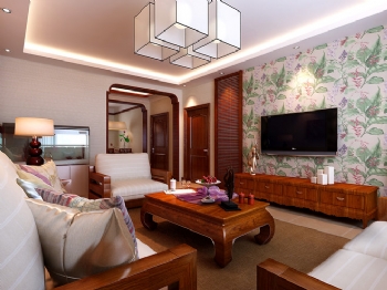 东南亚雅致风装修效果图混搭客厅装修图片