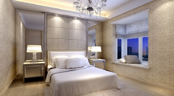 98平米现代简约风格装修设计效果图现代卧室装修图片