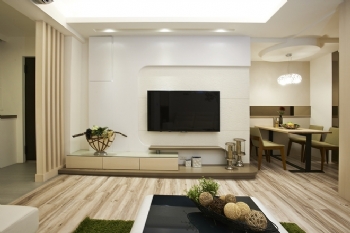 旧房翻新，花艺为现代居家更增添自然感现代客厅装修图片