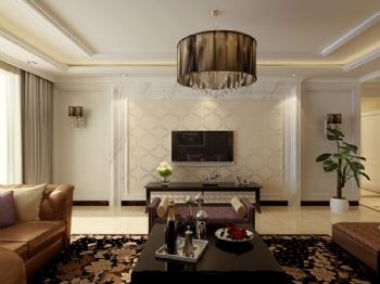 青林湾8期大平层简欧设计欧式客厅装修图片