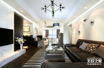 现代简约风格设计 黑白灰随性自在家现代客厅装修图片