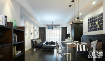 现代简约风格设计 黑白灰随性自在家现代客厅装修图片