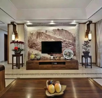 140平新中式风格案例中式客厅装修图片