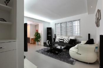 极简黑白怀旧风 88平温馨一居室简约客厅装修图片