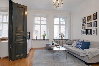 89平米中世纪宝石般的公寓欧式客厅装修图片