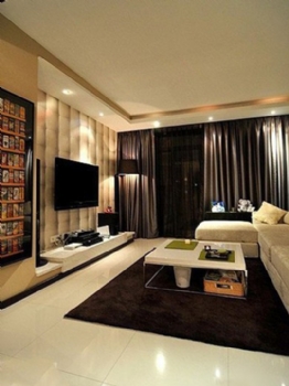90平米低调奢华二居室装修效果图古典客厅装修图片