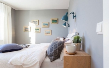 粉蓝色阳光公寓案例欣赏简约卧室装修图片