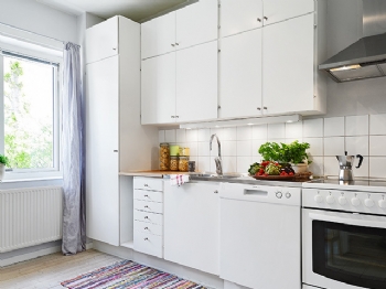 简洁之美，安然生活质感小户型简约厨房装修图片
