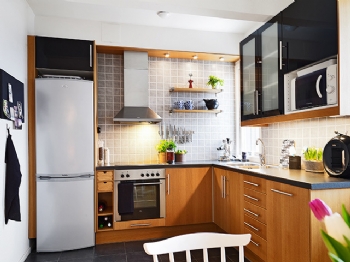 北欧风格黑白简约公寓简约厨房装修图片