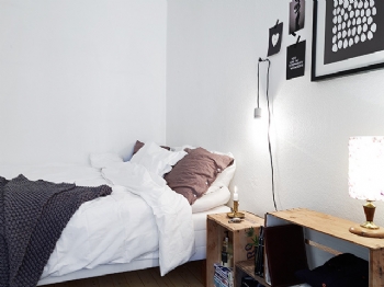 北欧风格黑白简约公寓简约卧室装修图片