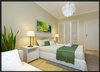 128平米三居室现代简约风格效果图现代卧室装修图片
