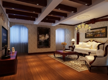 210平复式大气美式风格案例欣赏美式客厅装修图片