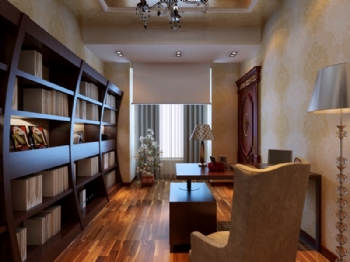 176平奢华欧式三居装修效果图欧式书房装修图片
