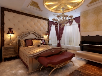 176平奢华欧式三居装修效果图欧式卧室装修图片