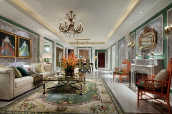 将贵气的绿点缀到欧式美居中欧式客厅装修图片