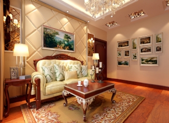 10万低调奢华欧式三居案例欣赏欧式客厅装修图片