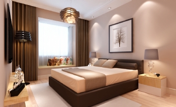 浅色为主90平米两居室装修效果图现代卧室装修图片