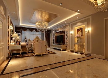 150平欧式风华丽三居室装修图片欧式客厅装修图片