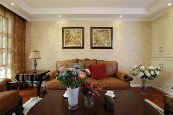 120平现代美式三居实景赏析美式客厅装修图片