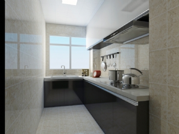 120平现代黑白灰风格装修案列现代风格厨房