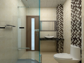 138平新中式设计案例欣赏中式卫生间装修图片