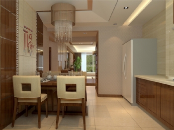 138平新中式设计案例欣赏中式餐厅装修图片