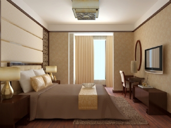 138平新中式设计案例欣赏中式卧室装修图片