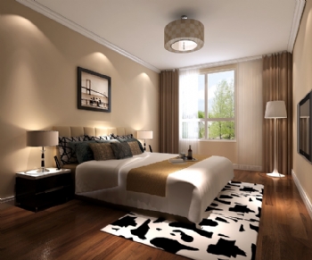 120平二居现代风案例现代卧室装修图片