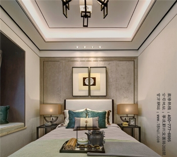 【梵品空间设计】儒雅端庄新中式中式卧室装修图片