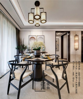 【梵品空间设计】儒雅端庄新中式中式餐厅装修图片