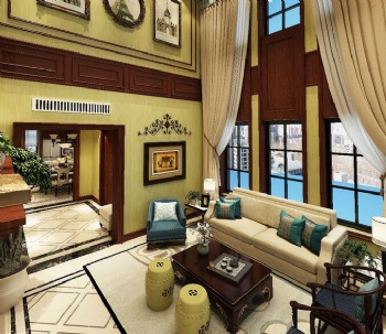 215平美式别墅风格案例欣赏美式客厅装修图片