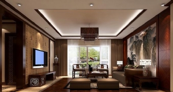 150平中式风案例欣赏中式客厅装修图片