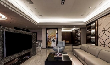 260平质感隽永大气宅设计作品现代客厅装修图片